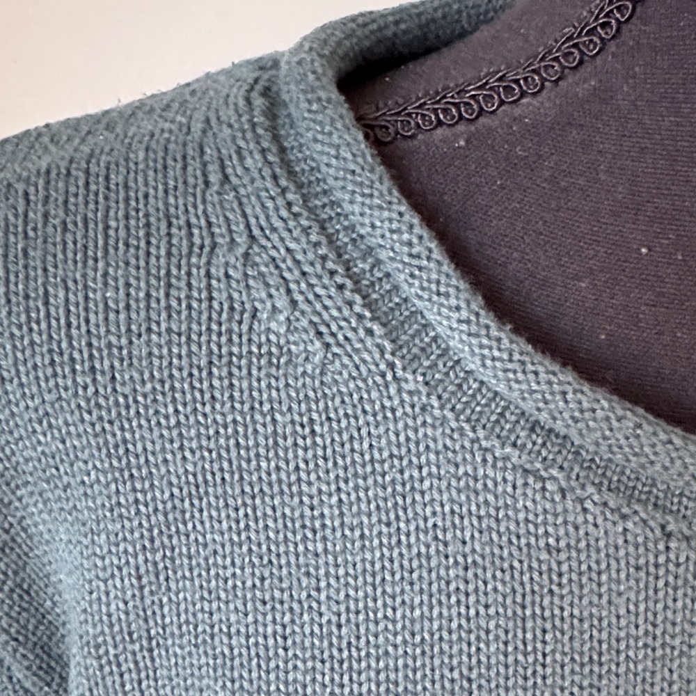 GAP Dusty Teal Crew Roll Neck Cotton Sweater Womens Large - Picture 3 of 5
